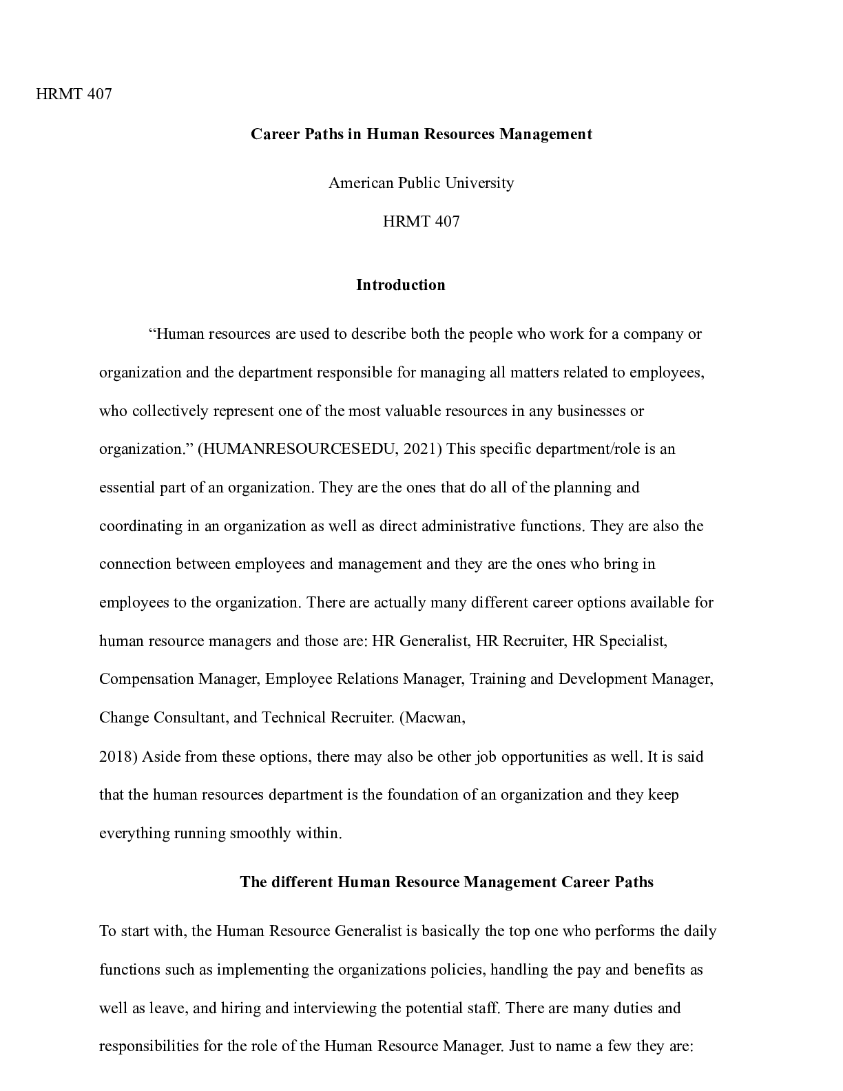 Preview image of HRMT  407.docx document